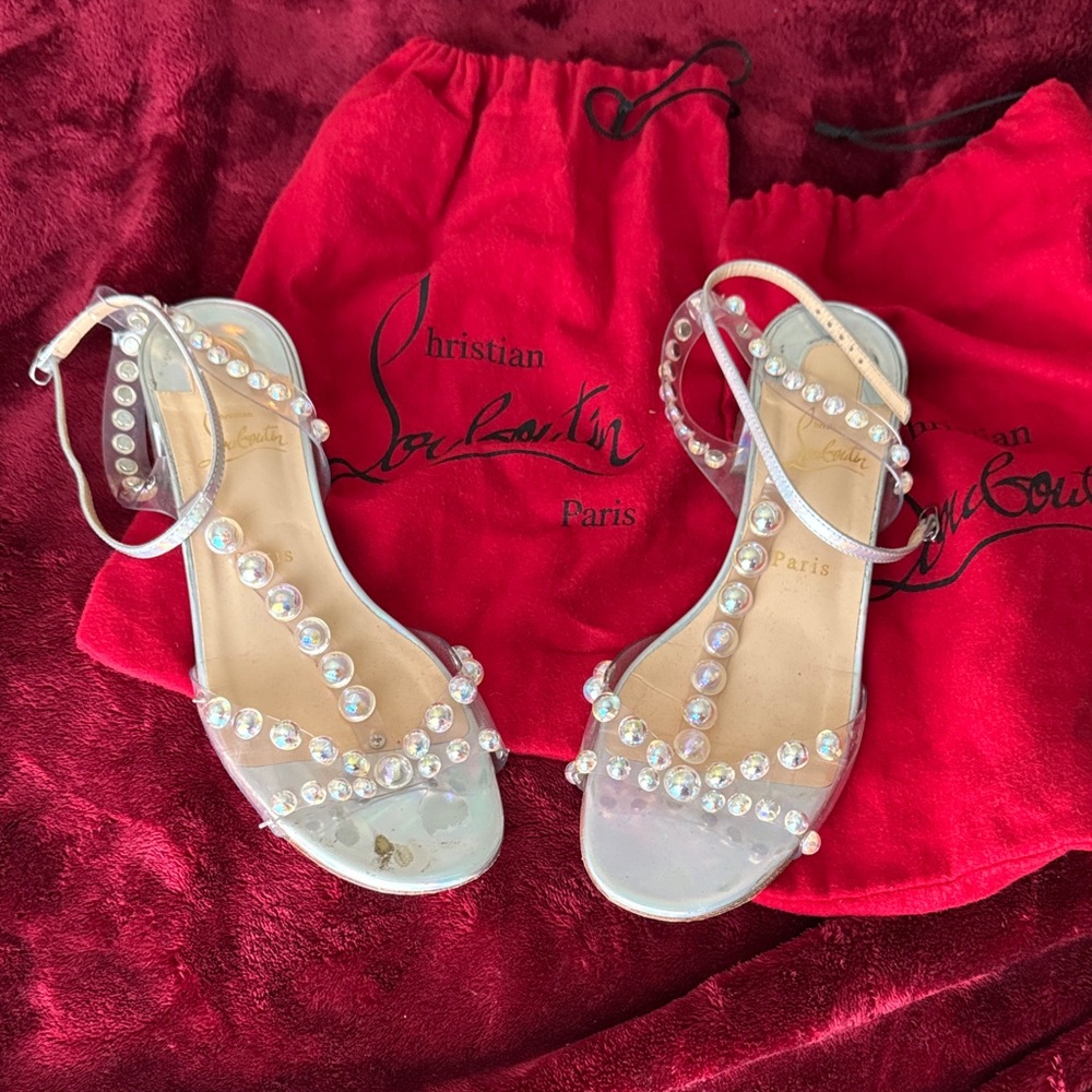 Christian Louboutin Women's Pearl Embellished Sandals - White